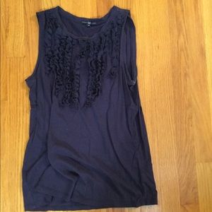 Navy blue/indigo Gap ruffle shirt